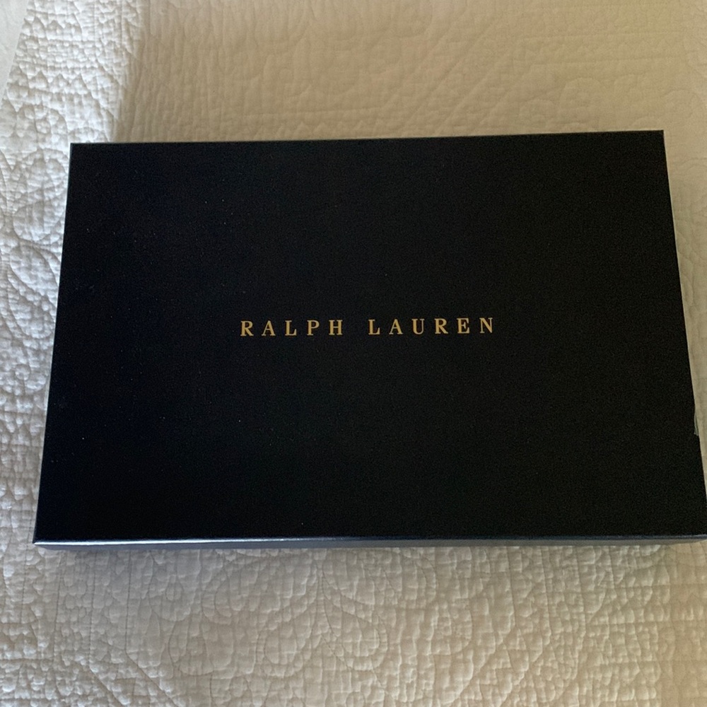 NWOT Ralph Lauren Navy Blue Gift Box With Ribbon.